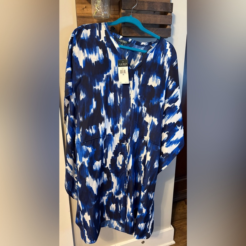 Ralph Lauren Navy and White Greek Isle Inspired Dress